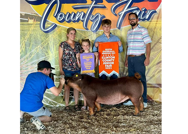 2024 Reserve Champion Duroc Gilt and 6th Overall Breeding Gilt