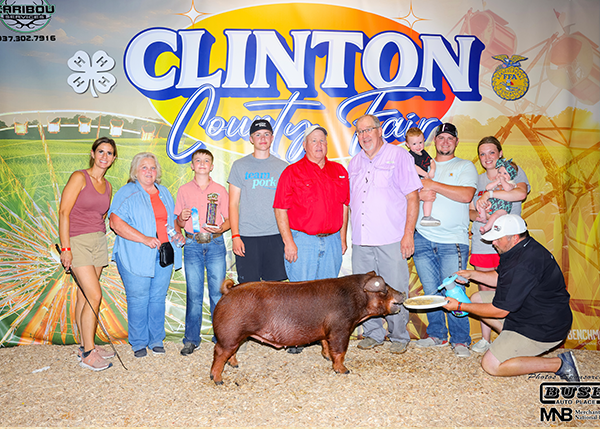 2024 Champion Duroc and Reserve Champion Overall Purebred Barrow