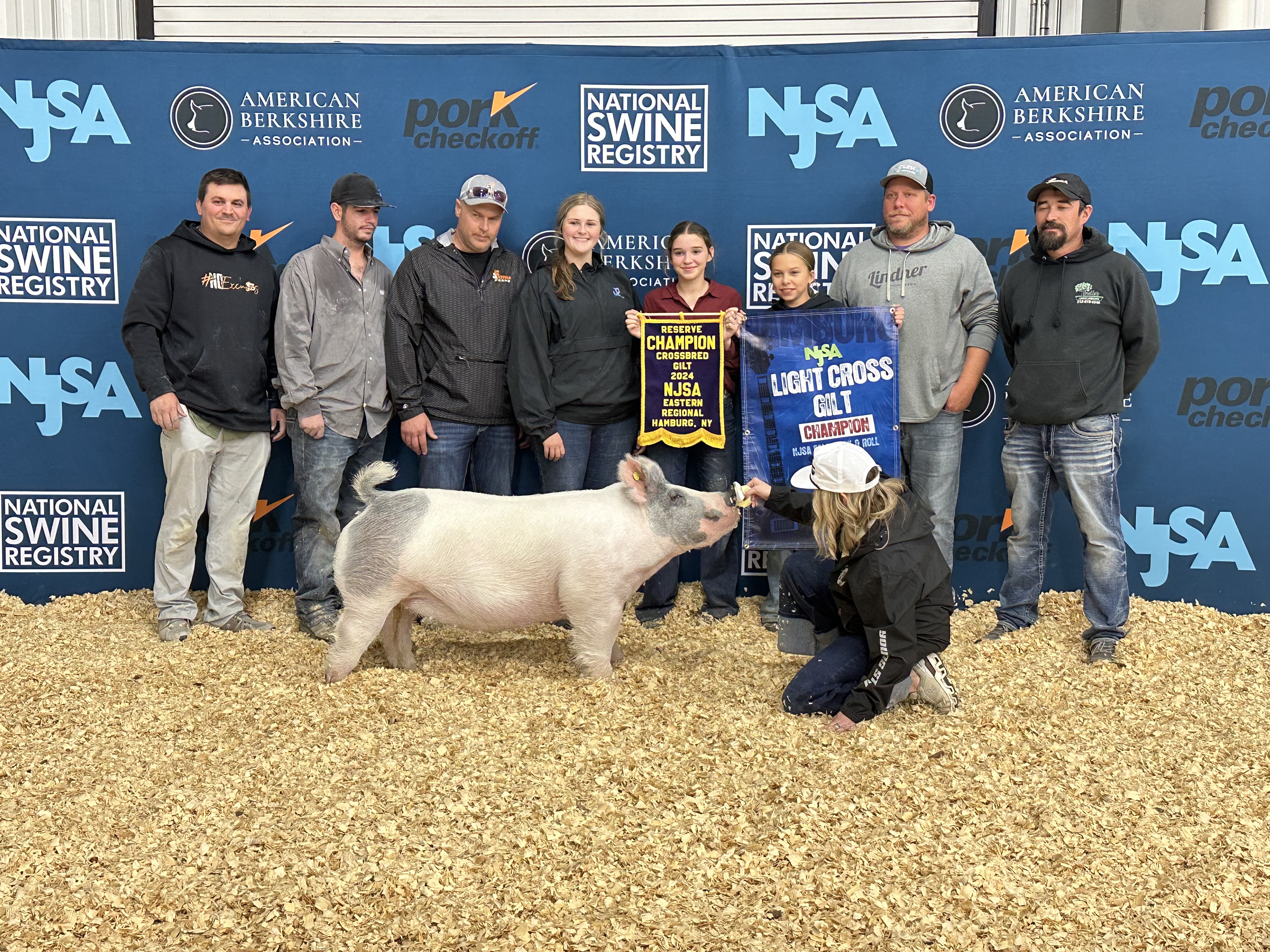 2024 Grand Champion Light Cross Gilt and Reserve Champion Crossbred Gilt