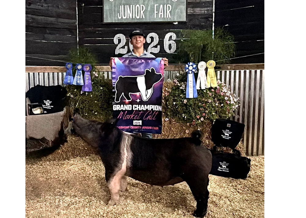 2026 Clermont County Jr. Fair Grand Champion Market Gilt